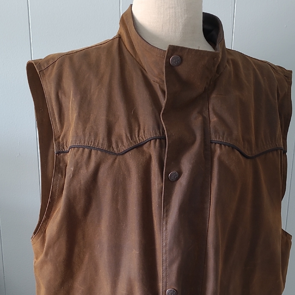 Men's Magnum Oilskin Outback  Sleeveless Fleecelined Jacket